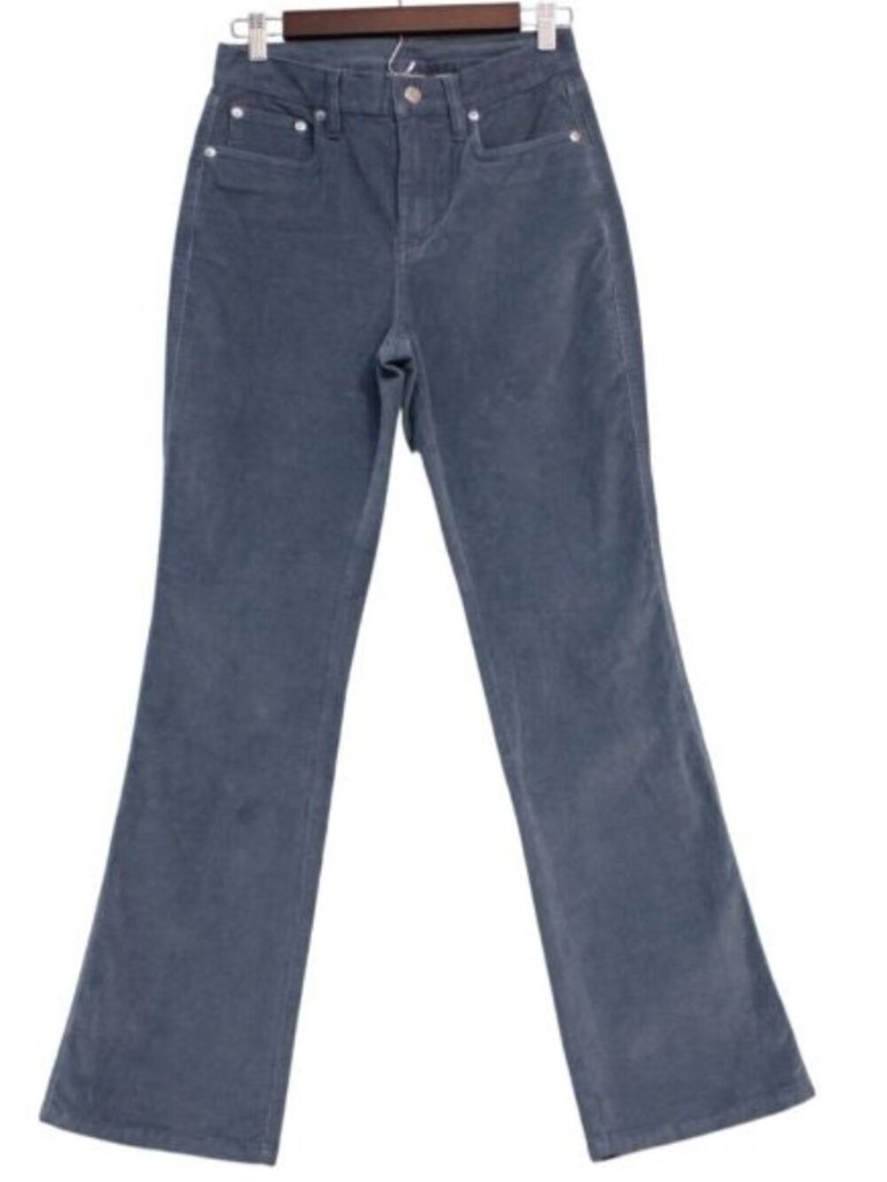 LL Bean Corduroy Pants Size 6 Blue Mid Rise Preppy Classic Straight Leg Stretch